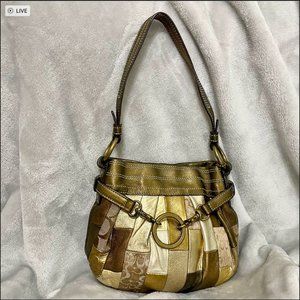 Coach Limited Edition Mosaic Hobo Gold Bag